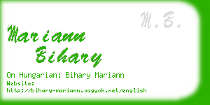 mariann bihary business card